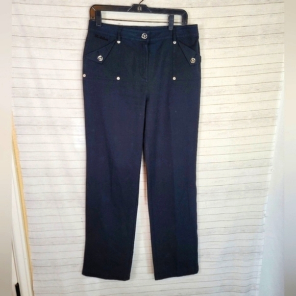 ST. JOHN SPORT BLACK TROUSERS PANTS, sz 8 - Picture 5 of 16